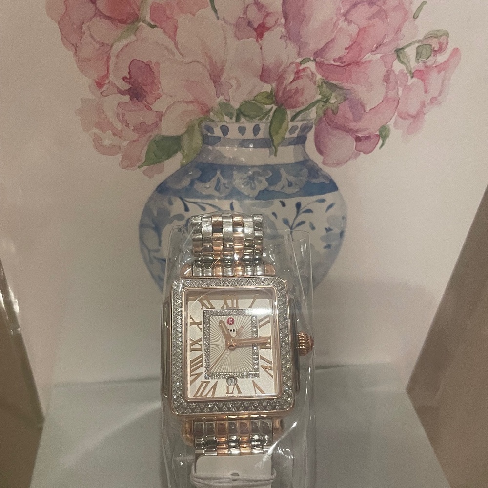Deco Madison Mid Two Tone 18K Pink Gold Diamond Watch